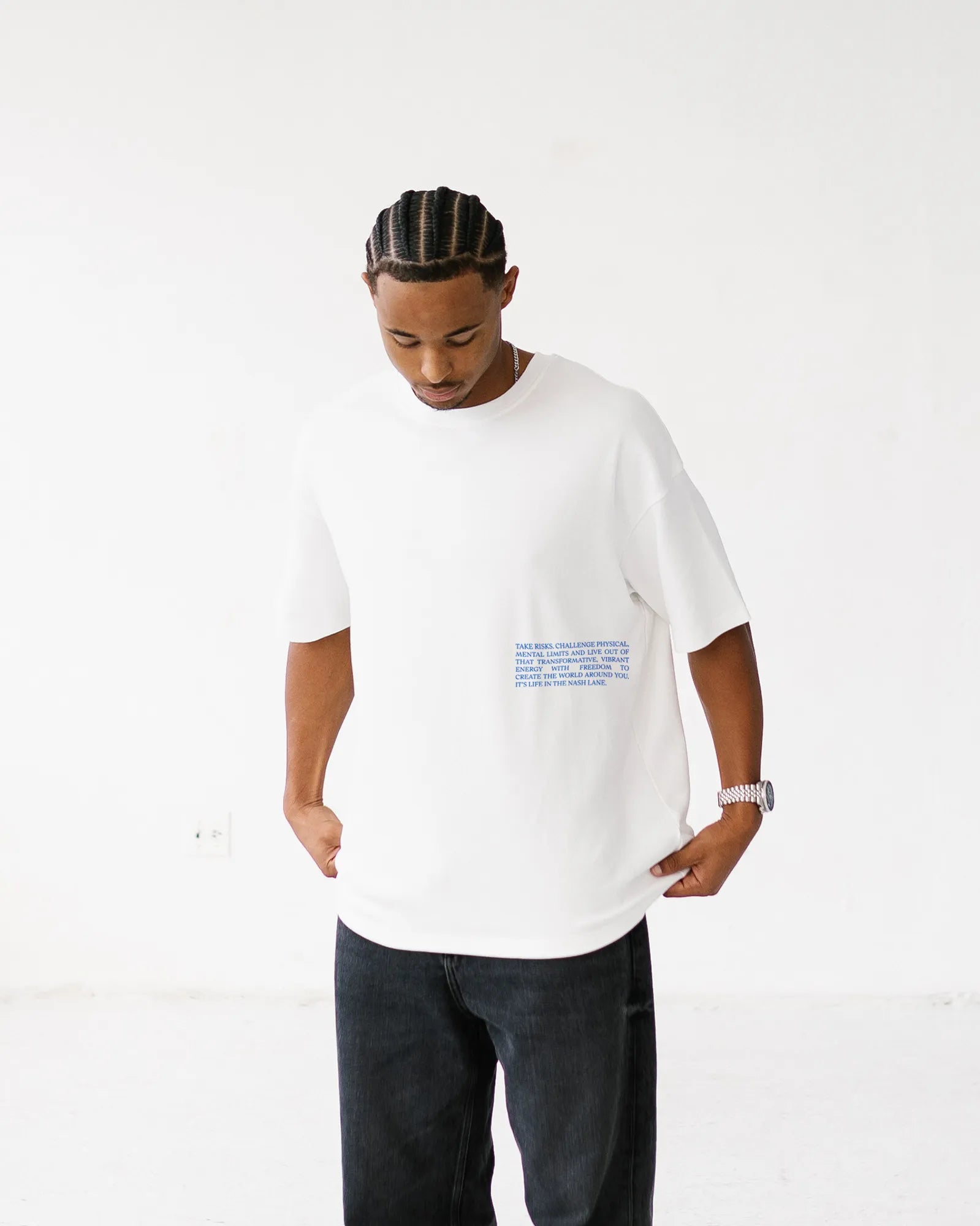 Icon Tee White/Blue