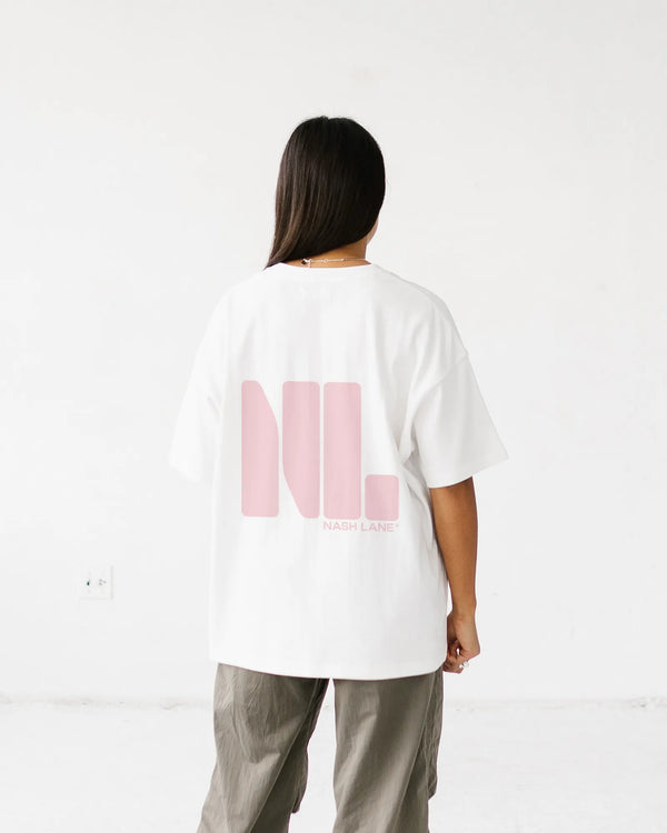 Icon Tee White/Pink